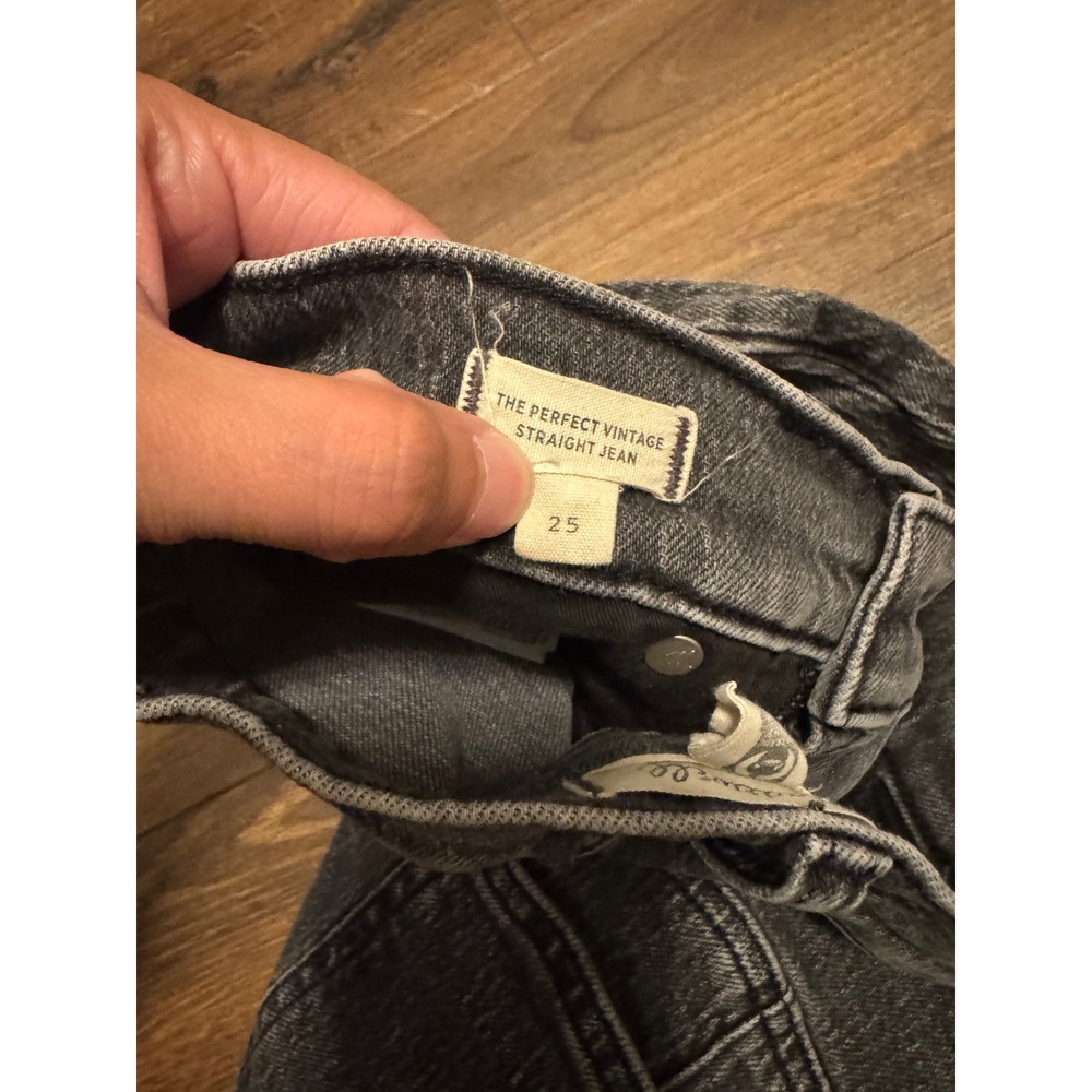 Madewell The Perfect Vintage Straight Jean Pintuck Edition Lunar Wash Grey 25 - Picture 6 of 8